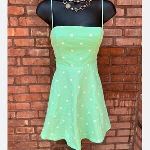 Zara mint green and white polka dot mini dress Size Medium NWT